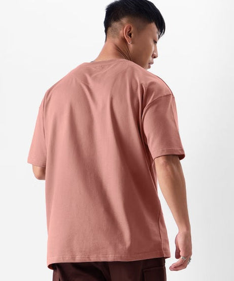Solids Rose Taupe Oversized T-Shirts