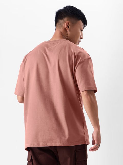 Solids Rose Taupe Oversized T-Shirts