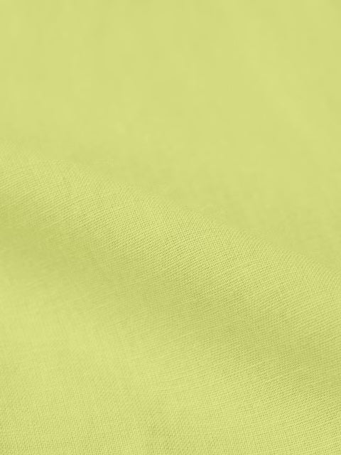 Cotton Linen Canary Green Women Boyfriend Shirts