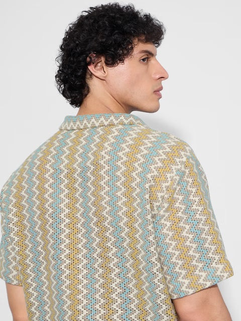 Open Knit Amber Chevron Holiday Shirts