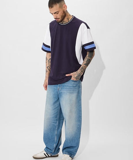 Colourblock Sapphire Oversized T-Shirts
