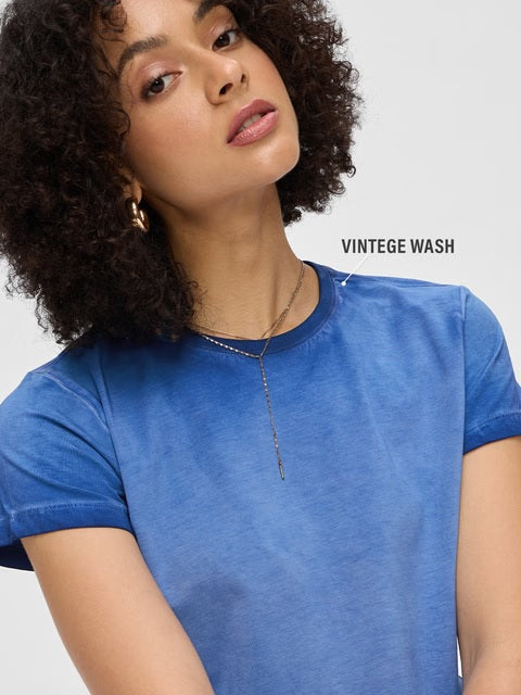 Solids Electric Blue Women T-Shirts