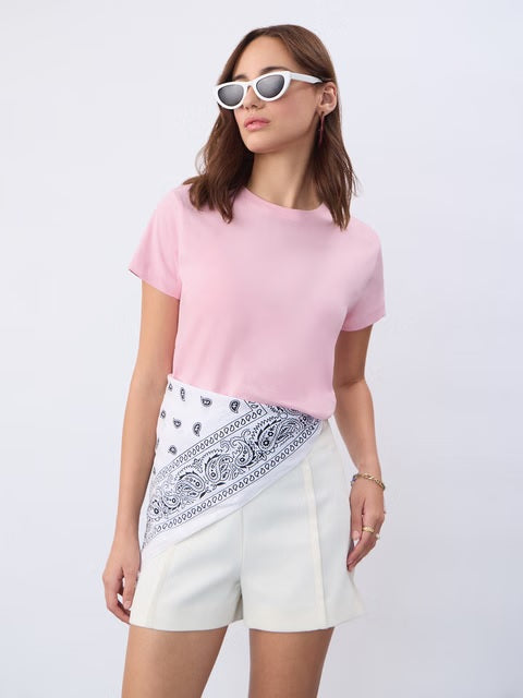 Regular Baby Pink Women T-Shirts