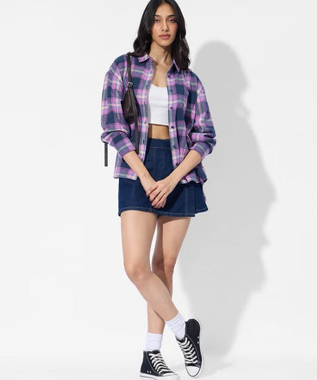 Plaid Dewberry Women Boyfriend Shirts