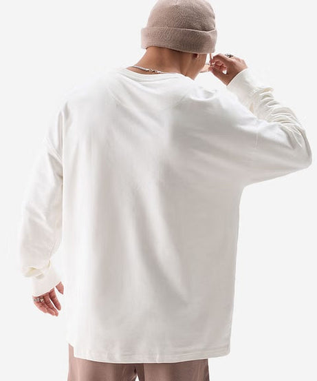 Solids White Oversized Full Sleeve T-Shirts