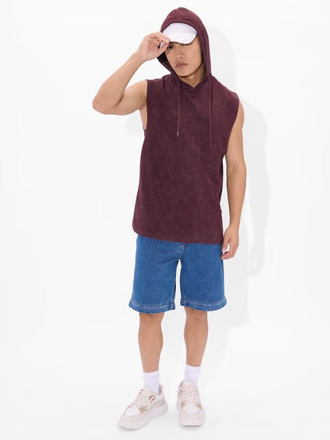 Solids Maroon Blaze Hooded T-Shirts