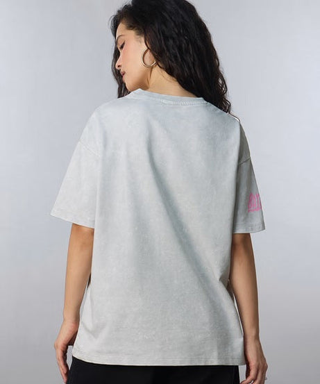 DC Batgirl Acid-Washed Women Oversized T-Shirts