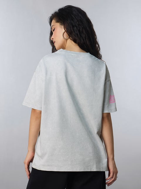 DC Batgirl Acid-Washed Women Oversized T-Shirts