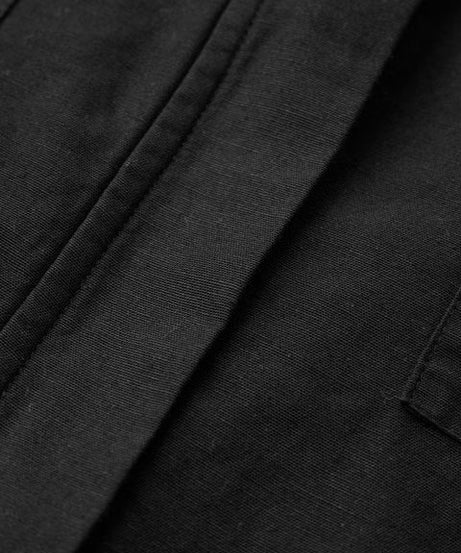 Cotton Linen Carbon Black Women Shackets