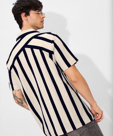 Striped Eclipse Men Textured Shirts
