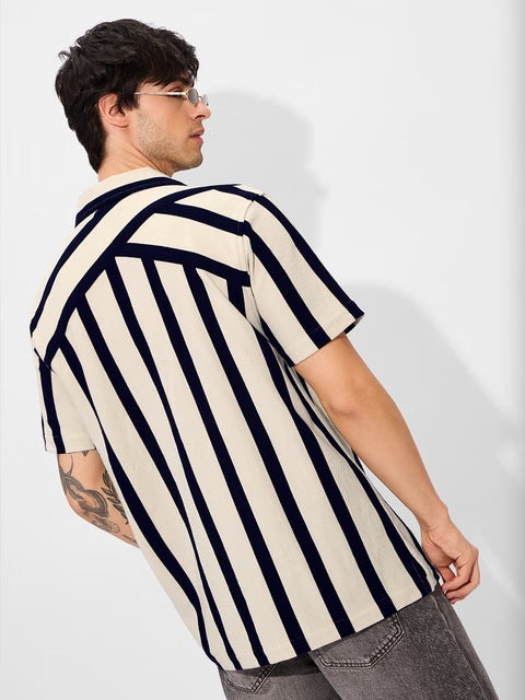 Striped Eclipse Men Textured Shirts