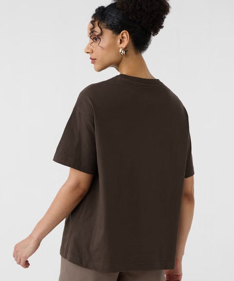 Solids Deep Brown Women Oversized T-Shirts