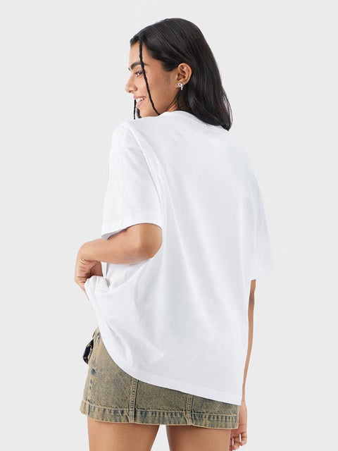 Solids Classic White Women Oversized T-Shirts