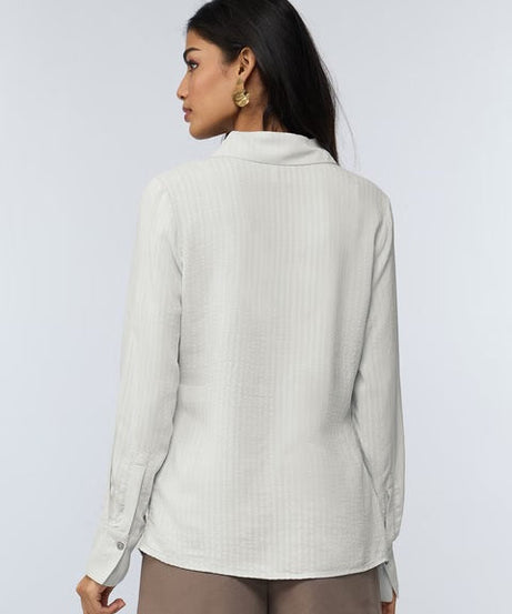 Side Rouching Off White Women Shirts