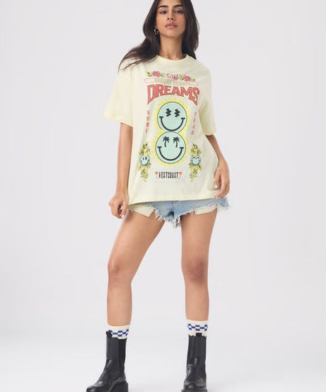 S W SMILEY Surf Dreams Women Oversized T-Shirts