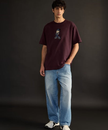 Mickey Mouse Applique Oversized T-Shirts