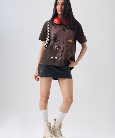 Peanuts Motorsport Women Oversized T-Shirts