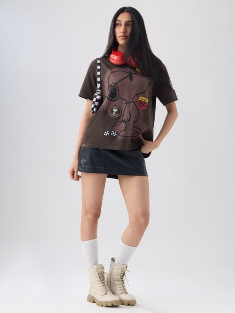 Peanuts Motorsport Women Oversized T-Shirts