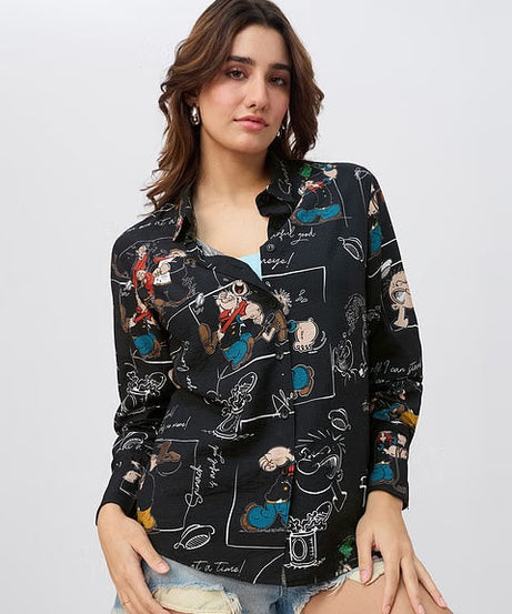 Back Tie Up Popeye Women Shirts