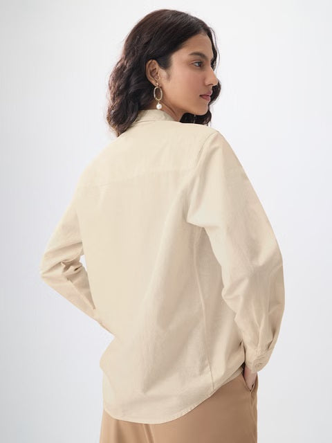 Cotton Linen Champagne Women Shirts