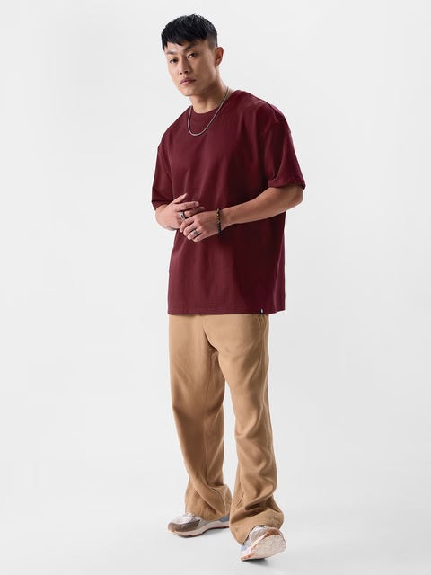 Solids Maroon Oversized T-Shirts