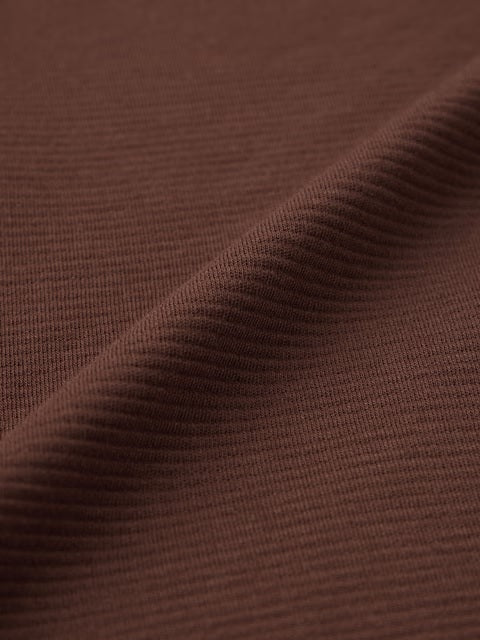 Solids Deep Brown Women Ribbed Henley T-Shirts