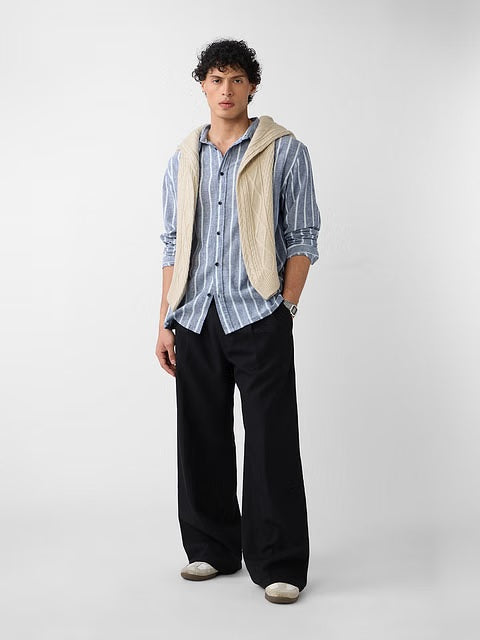 Stripes Nautical Cotton Linen Shirts