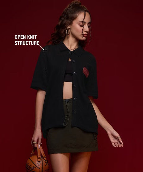 Open Knit No Regrets Women Shirts