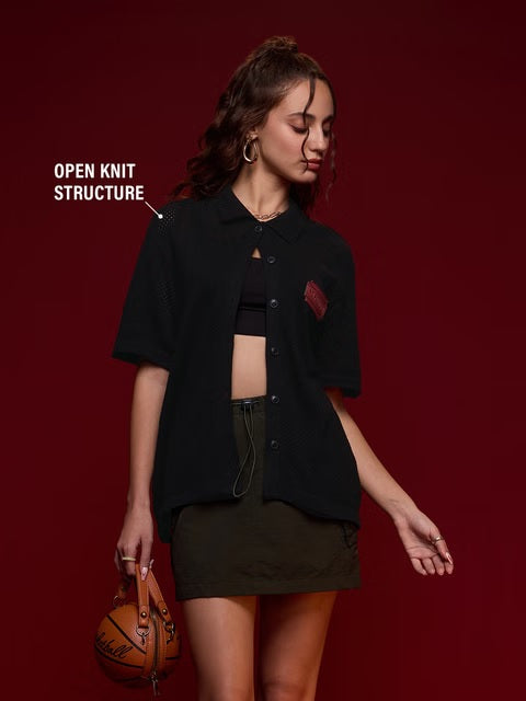 Open Knit No Regrets Women Shirts