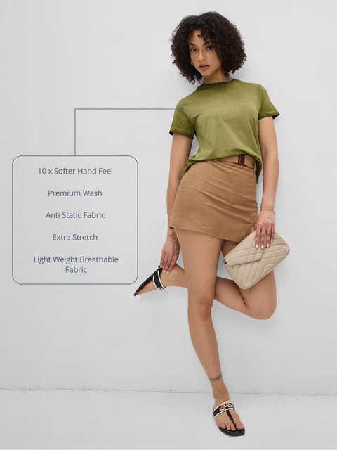 Solids Fern Green Women T-Shirts