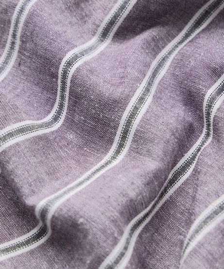 Stripes Berry Plum Cotton Linen Shirts