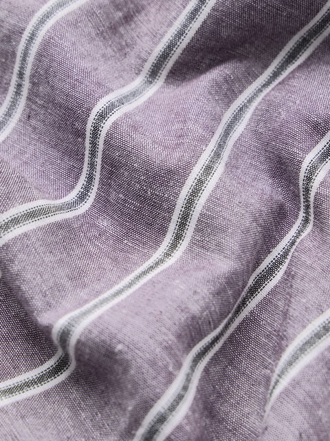 Stripes Berry Plum Cotton Linen Shirts