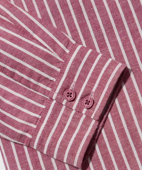 Cotton Linen Stripes Roselle Women Boyfriend Shirts