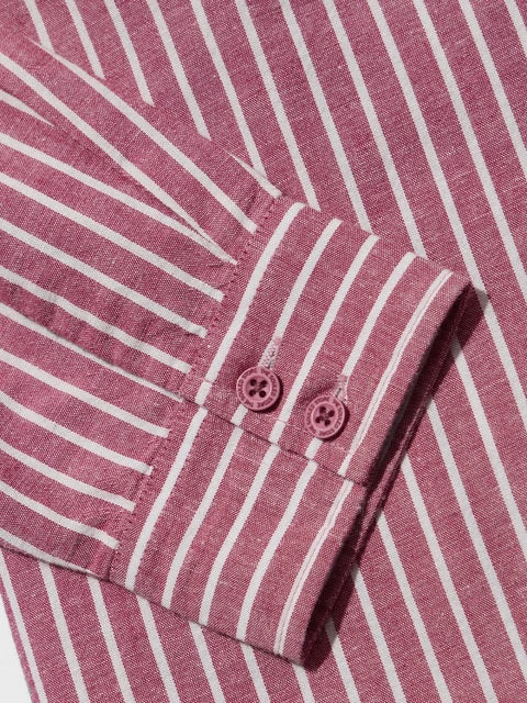Cotton Linen Stripes Roselle Women Boyfriend Shirts
