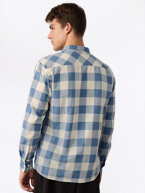 Checks Blue Sails Cotton Linen Shirts