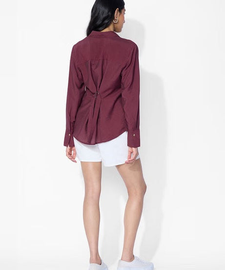 Back Tie Up Claret Women Shirts