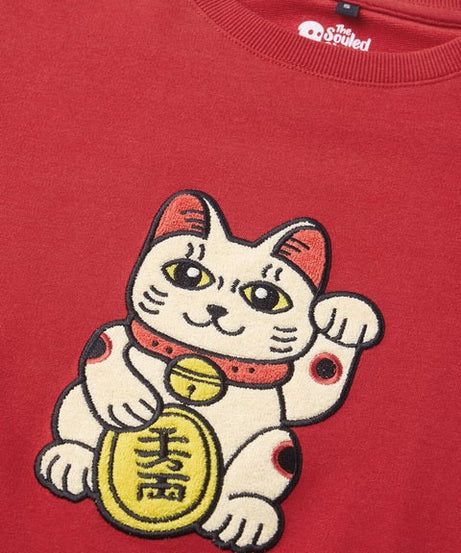 Lucky Cat Women Oversized T-Shirts