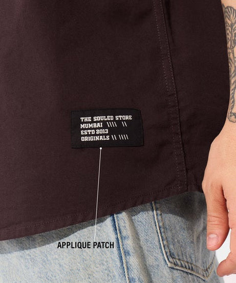 Solids Oak Brown Oversized Shirts