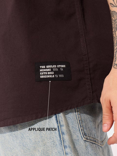 Solids Oak Brown Oversized Shirts