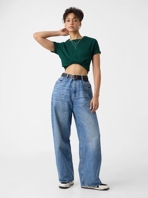 Textured Lush Green Women Relaxed Fit T-Shirts