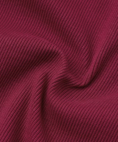 Ribbed Top Raspberry Women T-Shirts