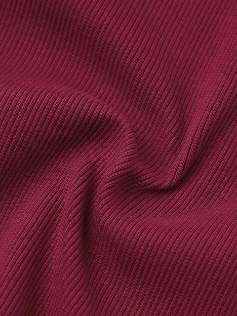 Ribbed Top Raspberry Women T-Shirts