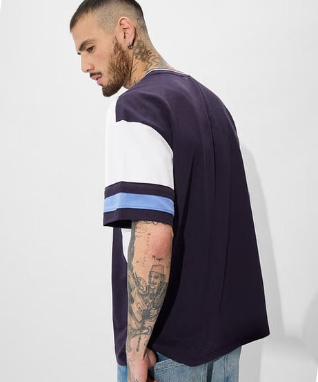 Colourblock Sapphire Oversized T-Shirts