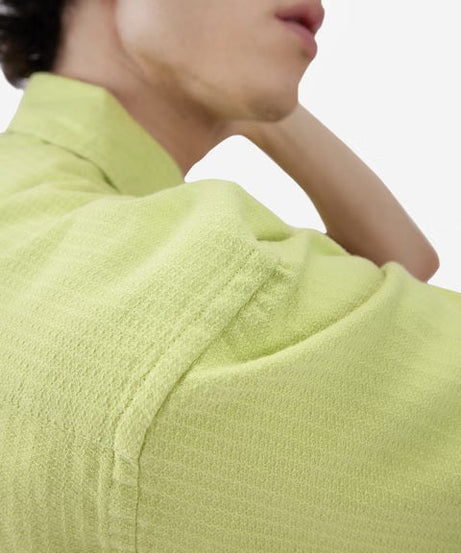 Solids Lime Green Oversized Shirts