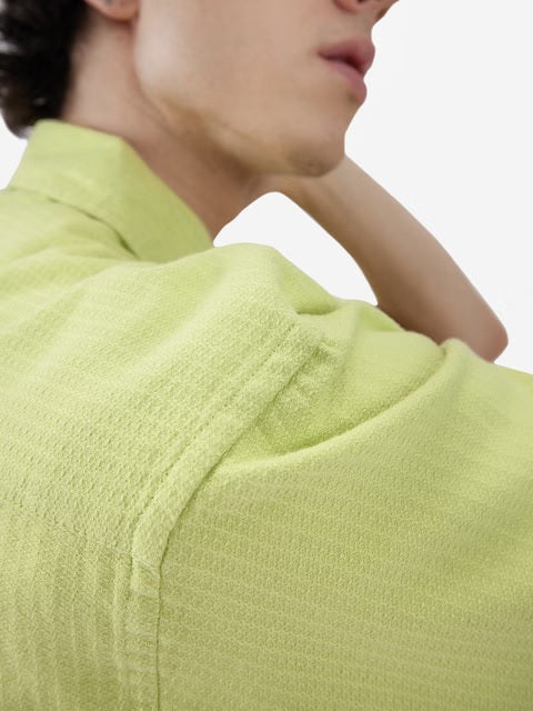 Solids Lime Green Oversized Shirts