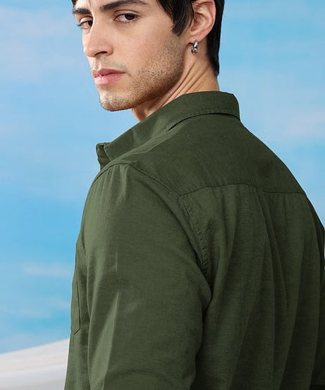 Ivy Green Cotton Linen Shirts