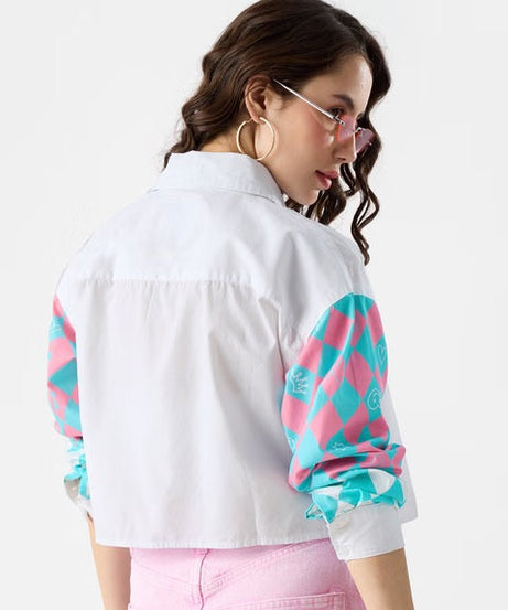 Checks Pink and Blue Women Boyfriend Shirts