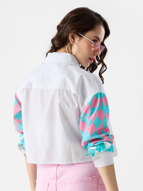 Checks Pink and Blue Women Boyfriend Shirts