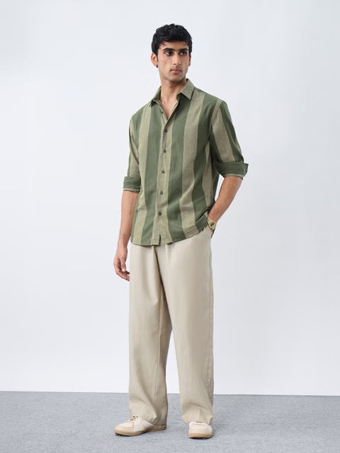 Stripes Grove Cotton Linen Shirts
