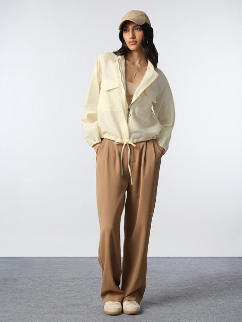 Cotton Linen Off-White Women Shackets